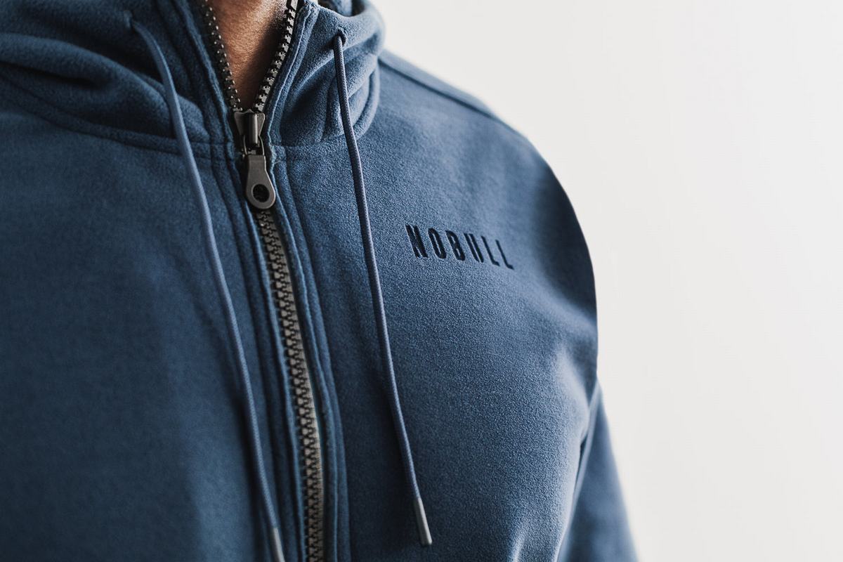 Nobull Arctic Zip-up Men's Jackets Grey Blue | Australia (IN3716)